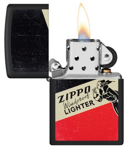 Zippo Black Matte Vintage 20's Girl - 48499