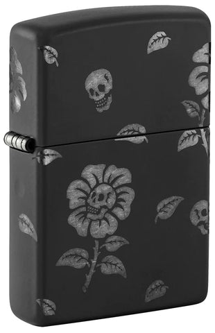 Flower Skull Design Black Matte - 48931