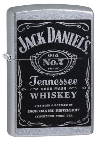 Front view of the Jack Daniel's Tennessee Whiskey Street Chrome Design shot at a 3/4 angle 