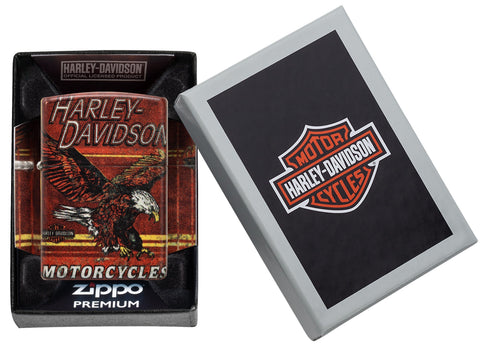 Zippo Harley-Davidson Eagle 540 Color Windproof Lighter in its packaging.