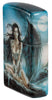 Angled shot of Zippo Luis Royo Woman Angel 540 Color Windproof Lighter showing the front and right side of the lighter.