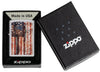 Americana Design High Polish Chrome Windproof Lighter in its packaging.